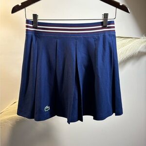 (#65)Lacoste Women's Navy Pleated Tennis Skirt with Striped Waistband